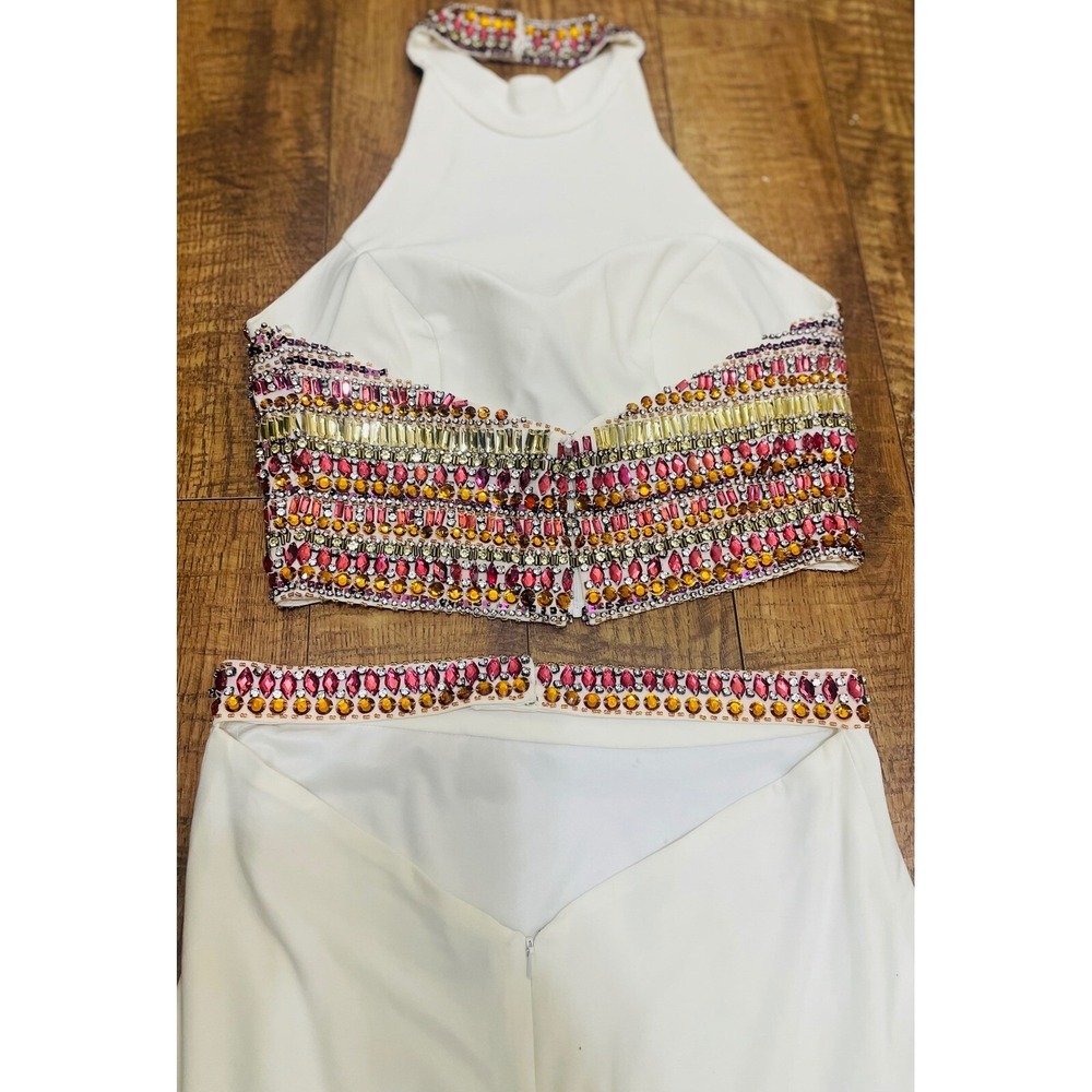 Dave & Johnny Embellished Halter Top‎ and Skirt Set Party Cocktail Size 7/8 - Picture 7 of 11